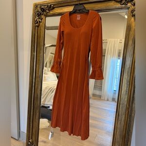 OGL Move Small Poet Sleeve Dress Russet